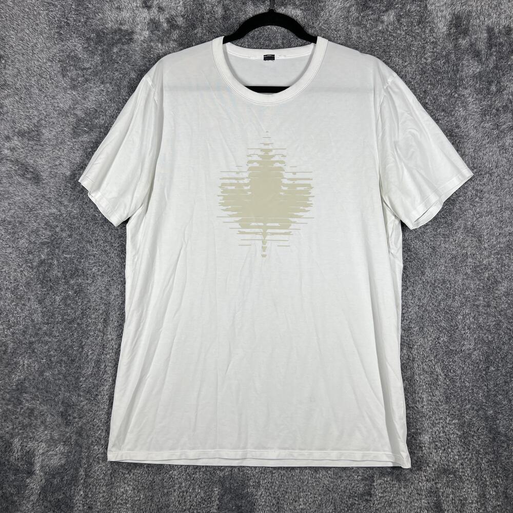 Lululemon Shirt Mens XL White Graphic Crew Neck Lightweight Cotton Jersey Logo